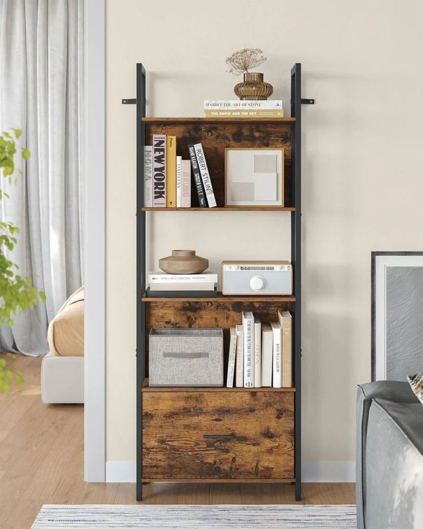 Industriel stige reol med skuffe 5 hylder – produktvisning 3 | Noreva Home