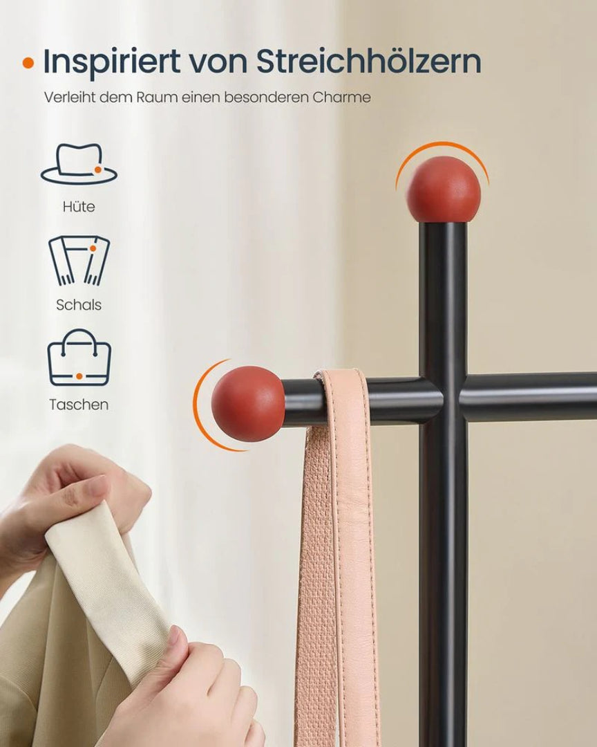 Industrielt tøjstativ med hylder og kroge – produktvisning 4 | Noreva Home