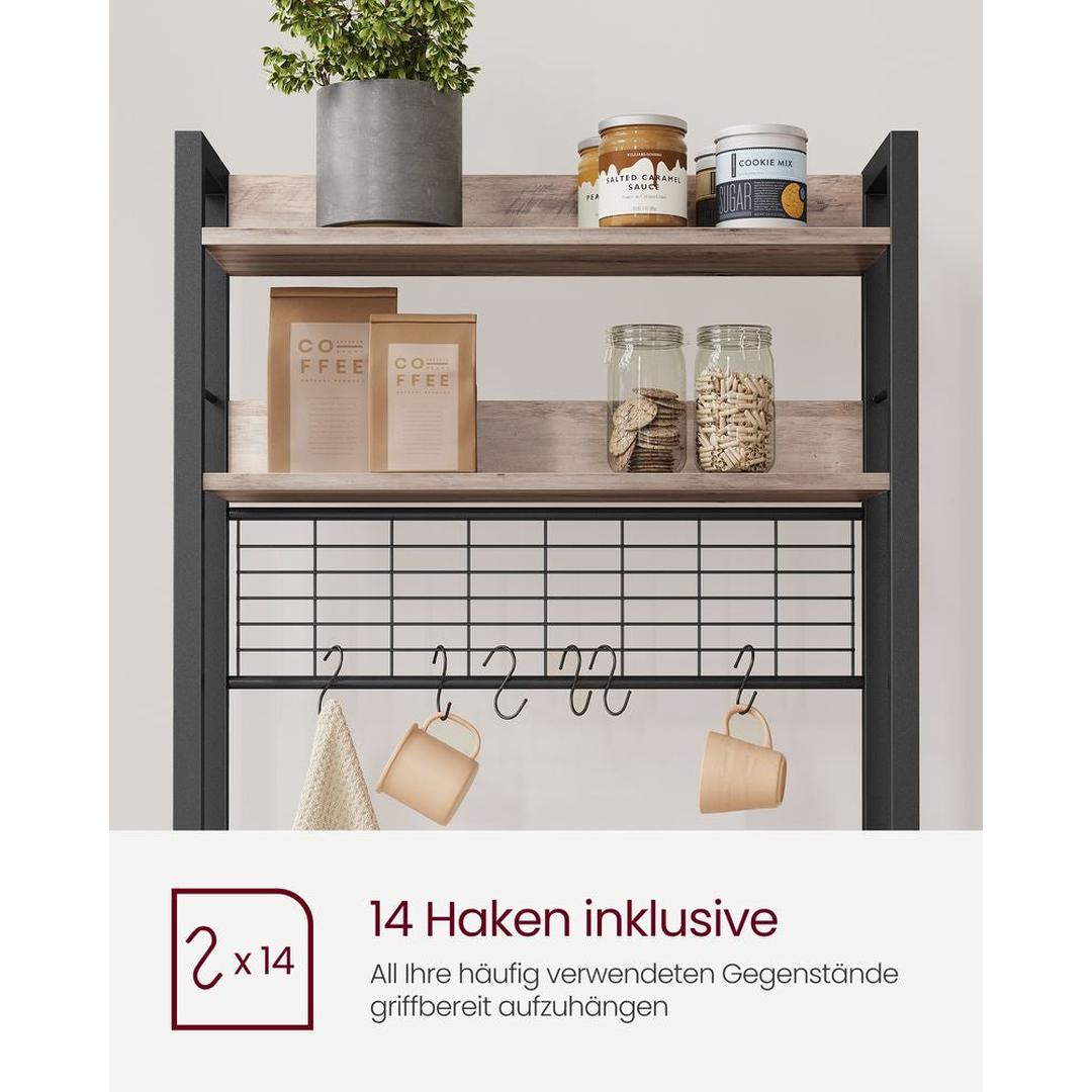 Køkkenreol med Stikkontakter – Opbevaringsreol med 5 Hylder – produktvisning 25 | Noreva Home