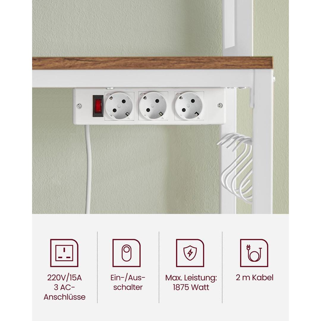 Køkkenreol med Stikkontakter – Opbevaringsreol med 5 Hylder – produktvisning 28 | Noreva Home