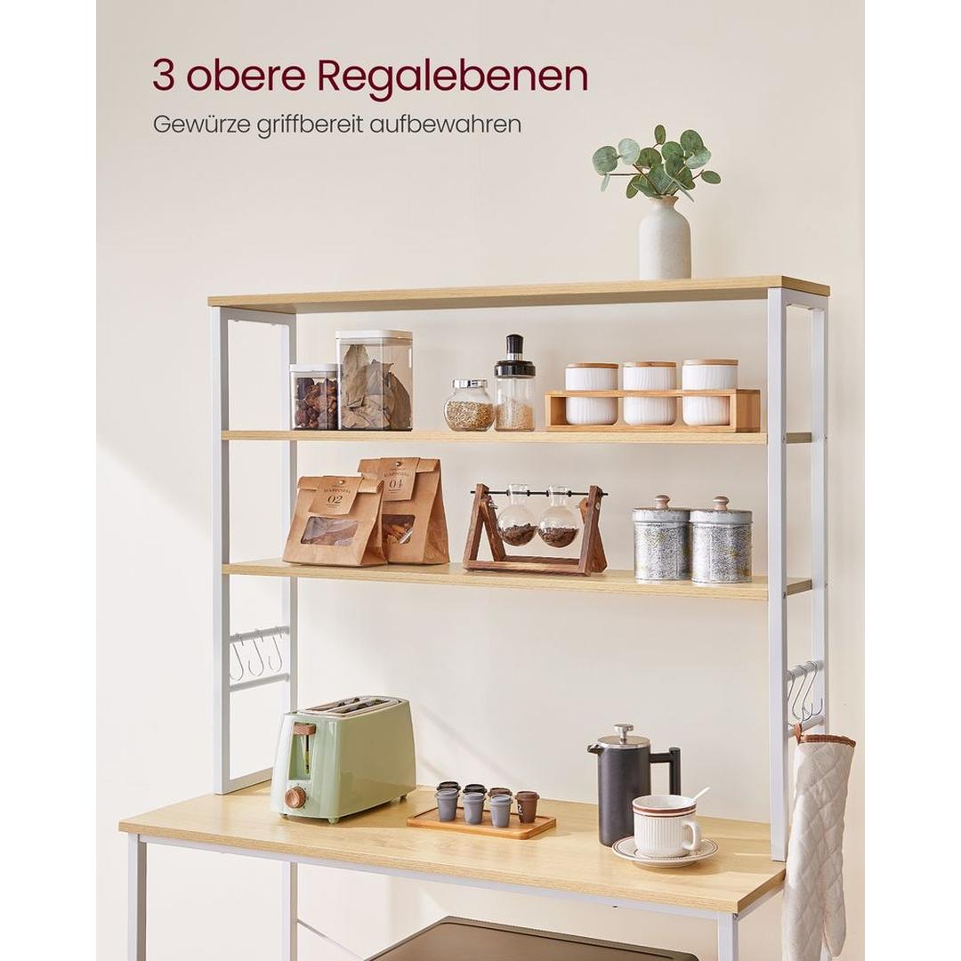 Køkkenreol med Stikkontakter – Opbevaringsreol med 5 Hylder – produktvisning 35 | Noreva Home