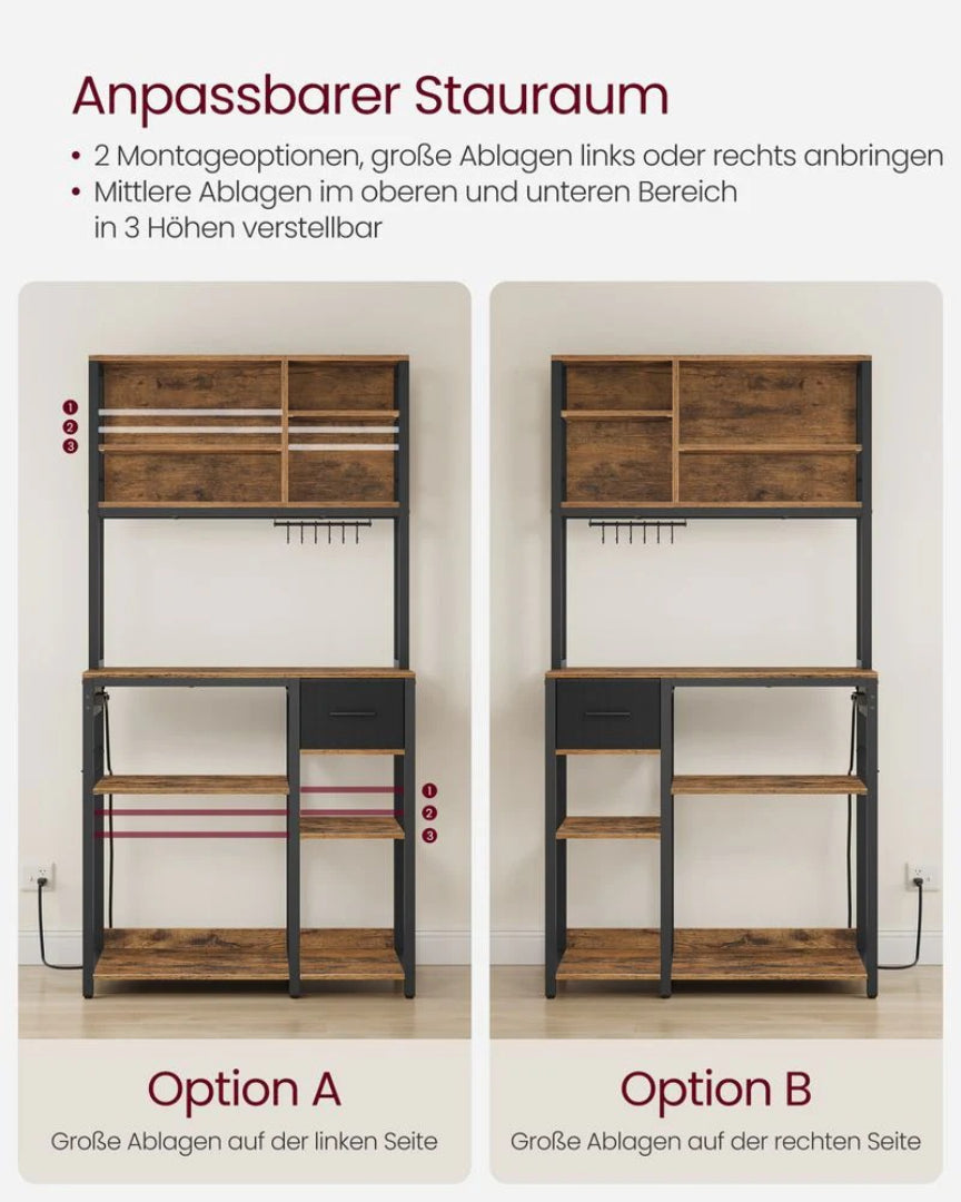 Køkkenskab med stikkontakter og opbevaringshylder – produktvisning 7 | Noreva Home