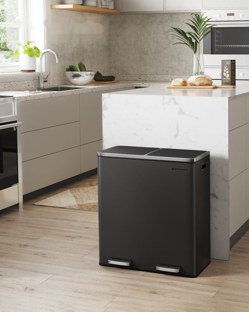 Køkkenskraldespand med 2 x 8 gallon, pedal og to inderspande, produktvisning 19 | Noreva Home