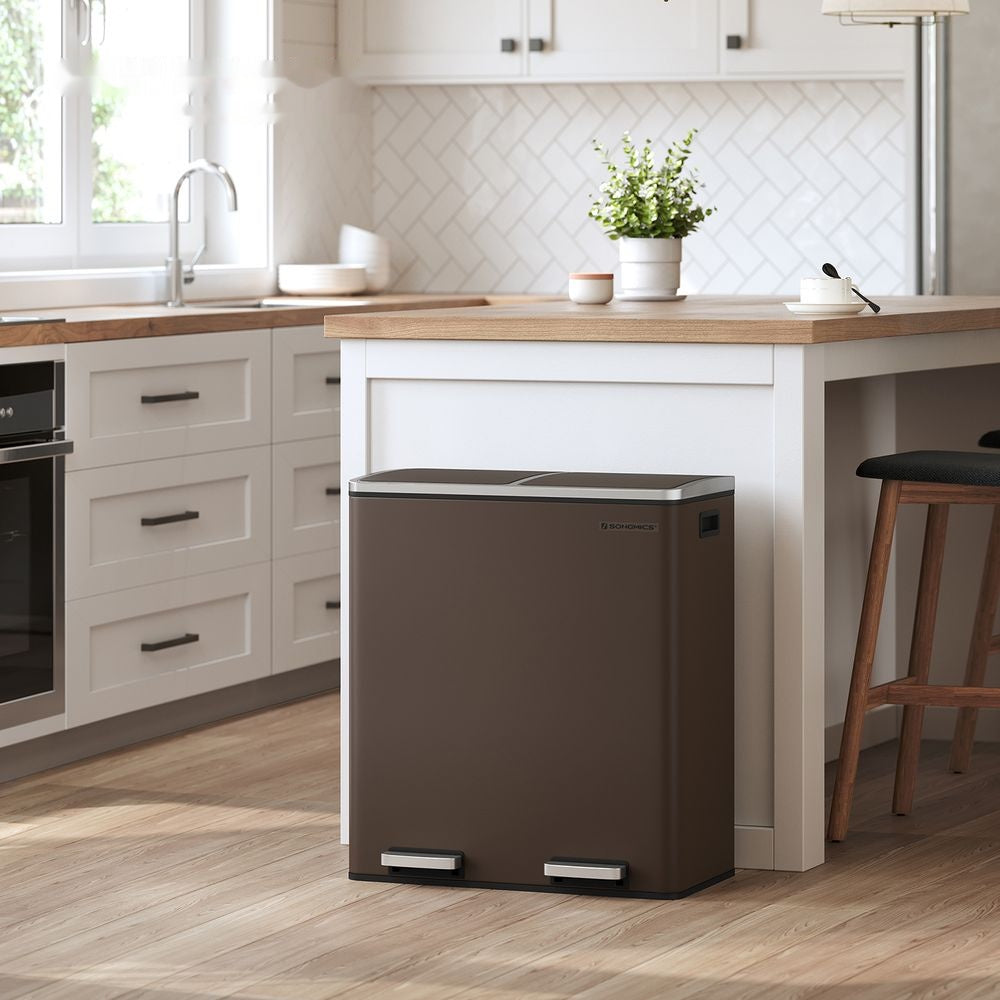 Køkkenskraldespand med 2 x 8 gallon, pedal og to inderspande, produktvisning 25 | Noreva Home