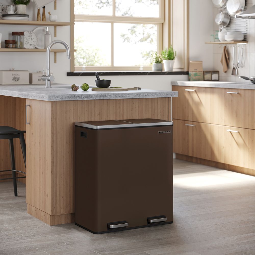 Køkkenskraldespand med 2 x 8 gallon, pedal og to inderspande, produktvisning 31 | Noreva Home