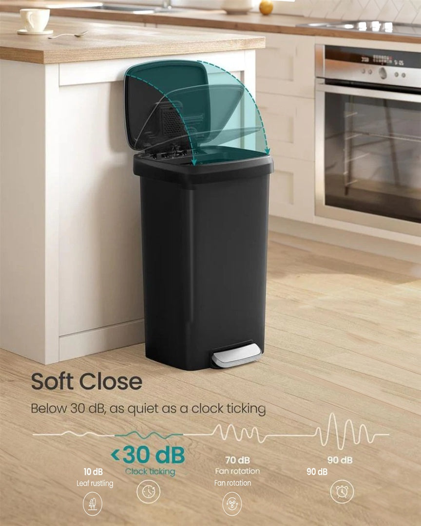 Køkkenskraldespand på 12 gallon med pedal og soft close-låg, produktvisning 3 | Noreva Home