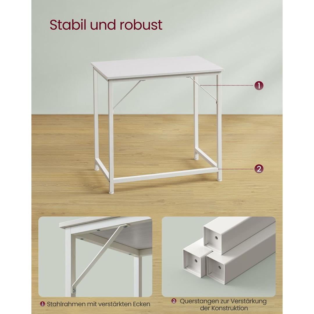 Kompakt Skrivebord med Metalramme – 50 × 80 × 76 cm – Solid Bordplade til Hjemmearbejde og Studie – produktvisning 7 | Noreva Home
