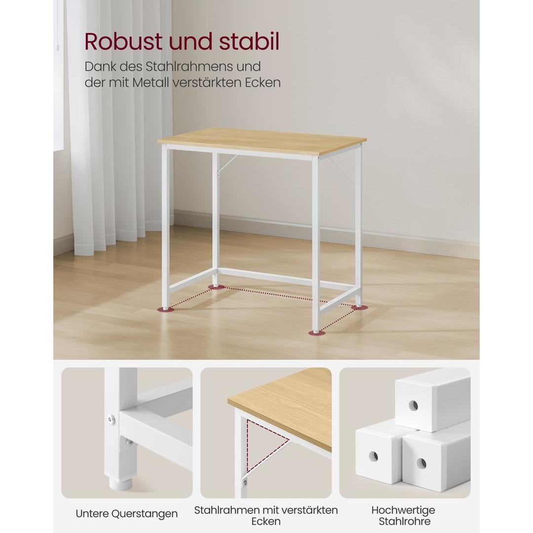 Kompakt Skrivebord med Metalramme – 50 × 80 × 76 cm – Solid Bordplade til Hjemmearbejde og Studie – produktvisning 16 | Noreva Home