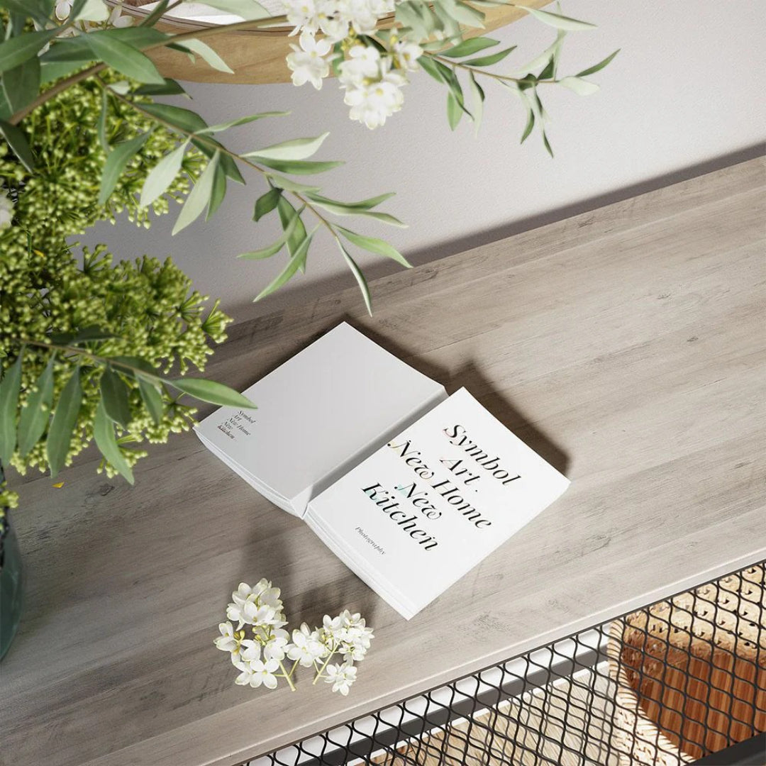Konsolbord i 3 niveauer med trådhylder, 40 in bredt, produktvisning 5 | Noreva Home