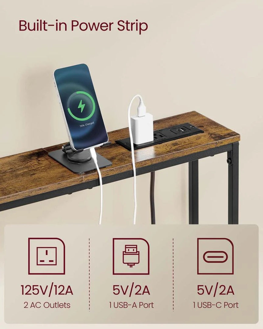 Konsolbord med stikkontakter, kroge og hylde, sæt med 2, produktvisning 5 | Noreva Home