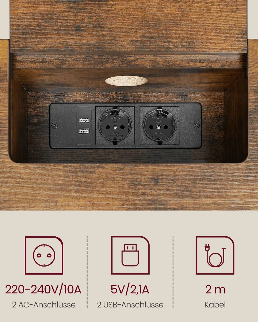 Konsolbord med stikkontakter og USB-porte – produktvisning 5 | Noreva Home