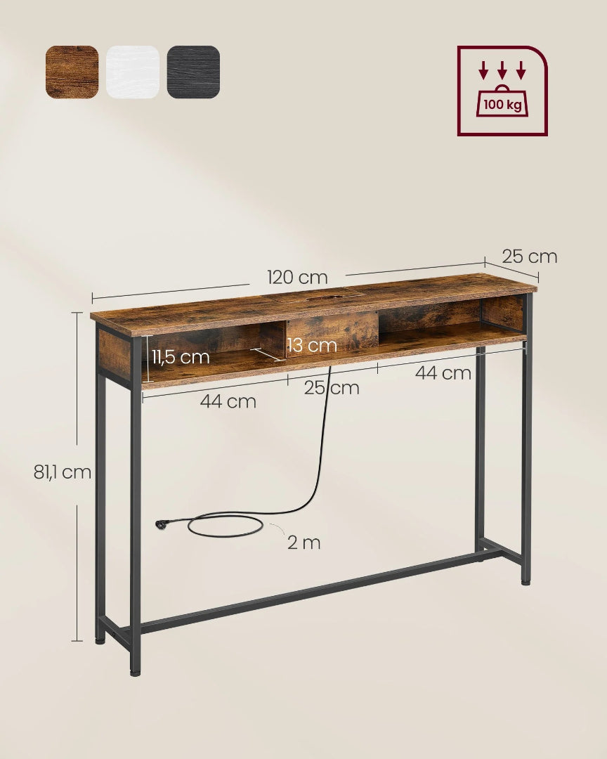 Konsolbord med stikkontakter og USB-porte – produktvisning 6 | Noreva Home
