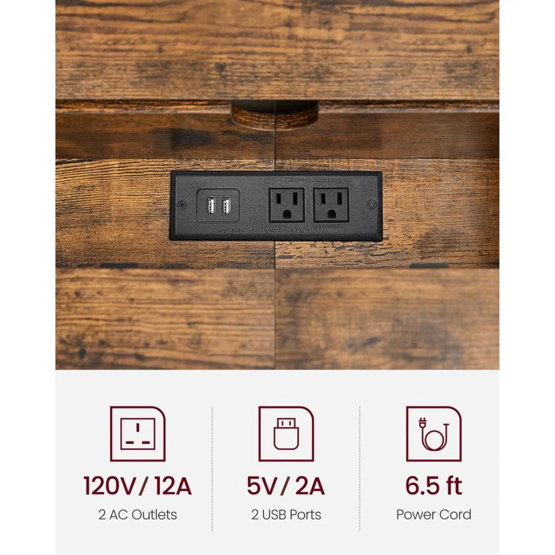 Konsolbord på 70,9 in med ladestation og opbevaringshylde, produktvisning 7 | Noreva Home