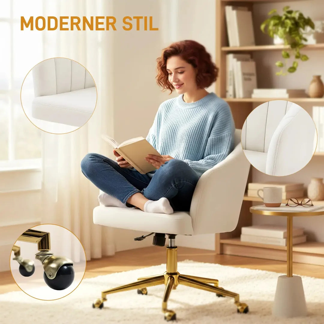 Kontorstol med Fløjlslignende Betræk – Højdejusterbar – produktvisning 4 | Noreva Home