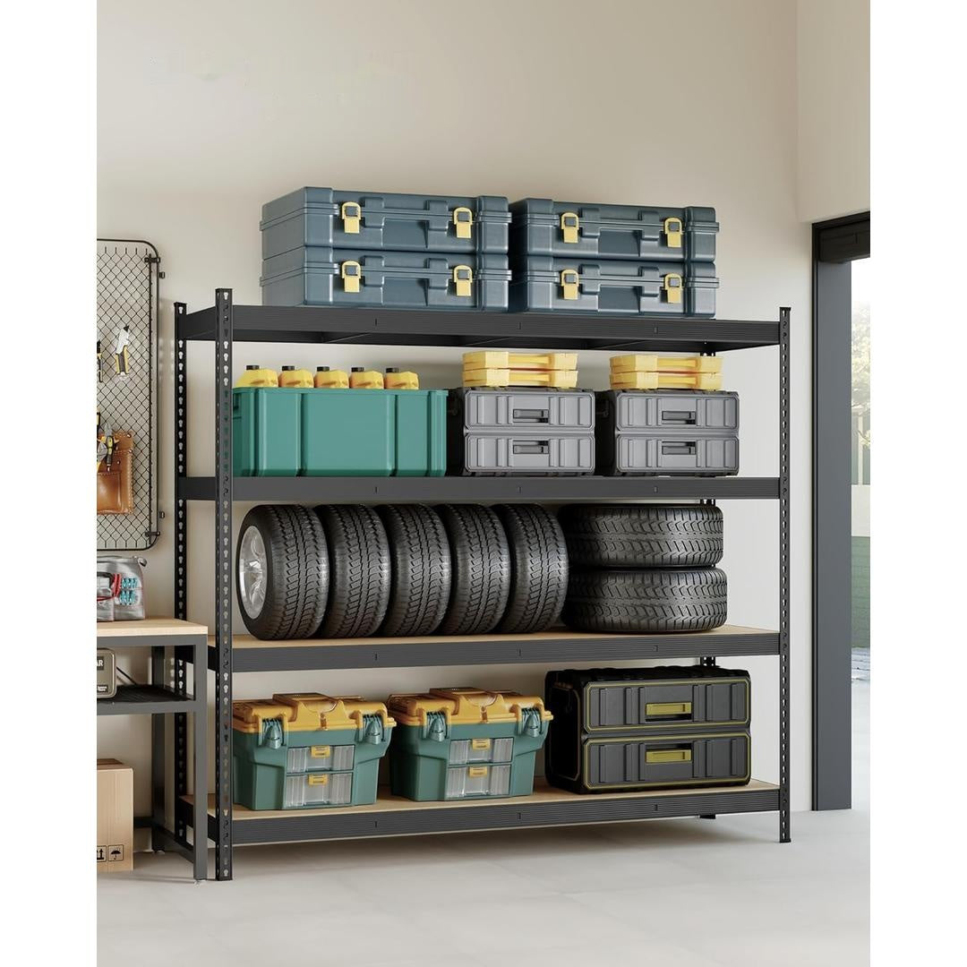 Kraftig Opbevaringsreol – 4 Justerbare Hylder – produktvisning 2 | Noreva Home