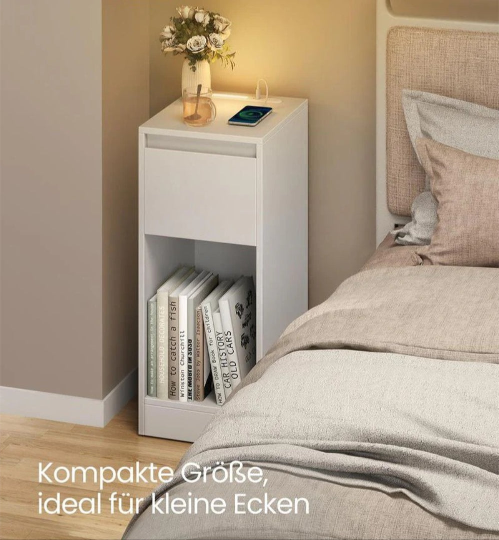 LED natbord med USB-porte og skuffe – produktvisning 6 | Noreva Home