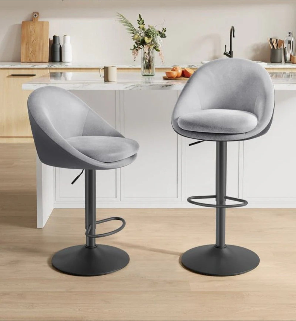 Luksus barstole sæt med 2 justerbare bouclé fløjl – produktvisning 10 | Noreva Home