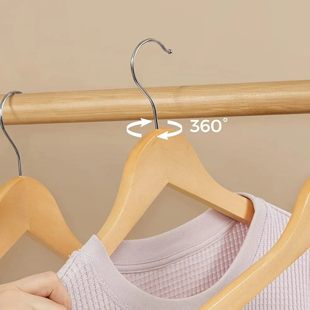 Massivt træ bøjlesæt med skridsikker stang – produktvisning 6 | Noreva Home