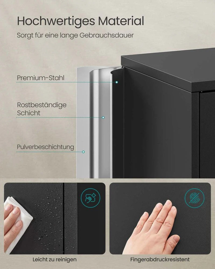 Metalskab til dokumenter med lås og justerbare hylder – produktvisning 7 | Noreva Home