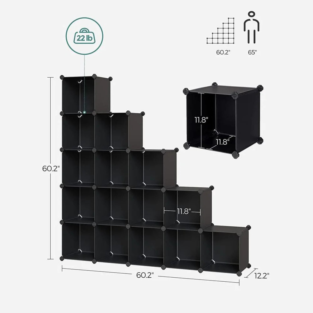 Modulopbygget kubereol i plast med 12 eller 16 kuber, produktvisning 9 | Noreva Home