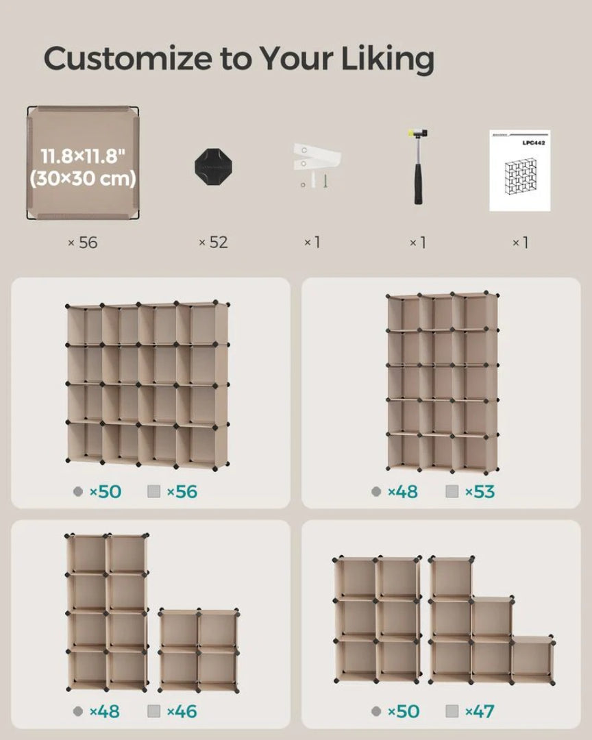 Modulopbygget kubereol i plast med 12 eller 16 kuber, produktvisning 28 | Noreva Home