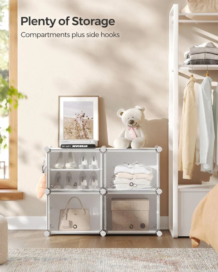 Modulopbygget skoskab med 4 til 10 kuber, låger og krogpanel, produktvisning 10 | Noreva Home