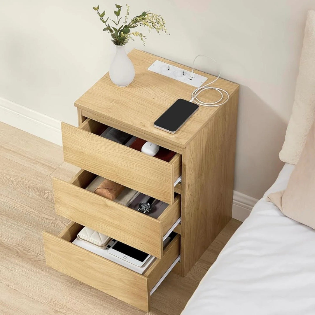 Natbord med ladestation og USB-porte – produktvisning 3 | Noreva Home