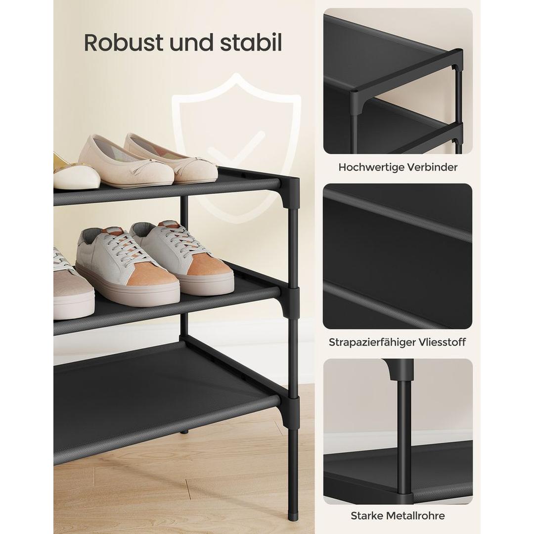 Pladsbesparende Skoreol med Metalstel – Stabelbart Opbevaringsreol med Justerbare Hylder – produktvisning 6 | Noreva Home