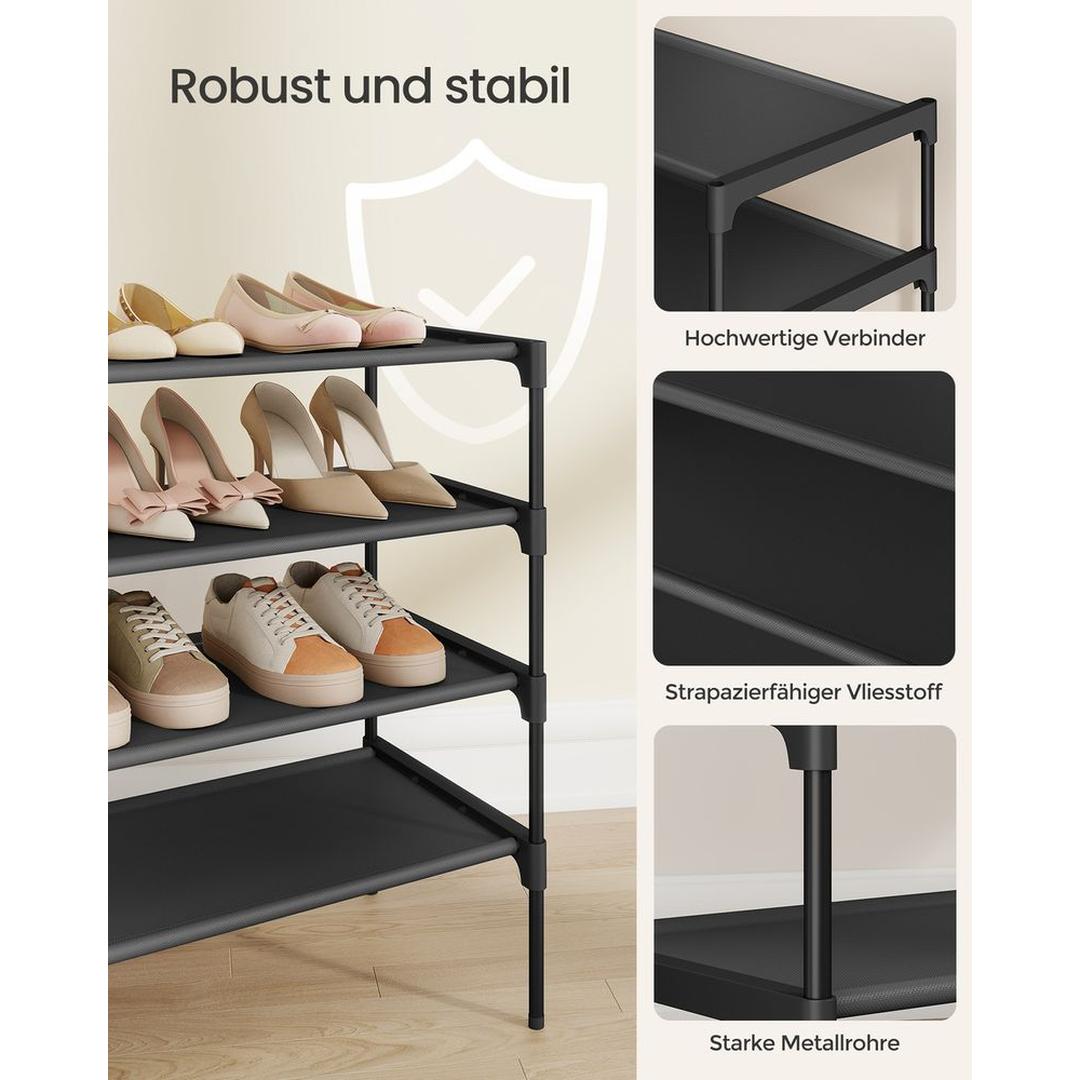 Pladsbesparende Skoreol med Metalstel – Stabelbart Opbevaringsreol med Justerbare Hylder – produktvisning 11 | Noreva Home