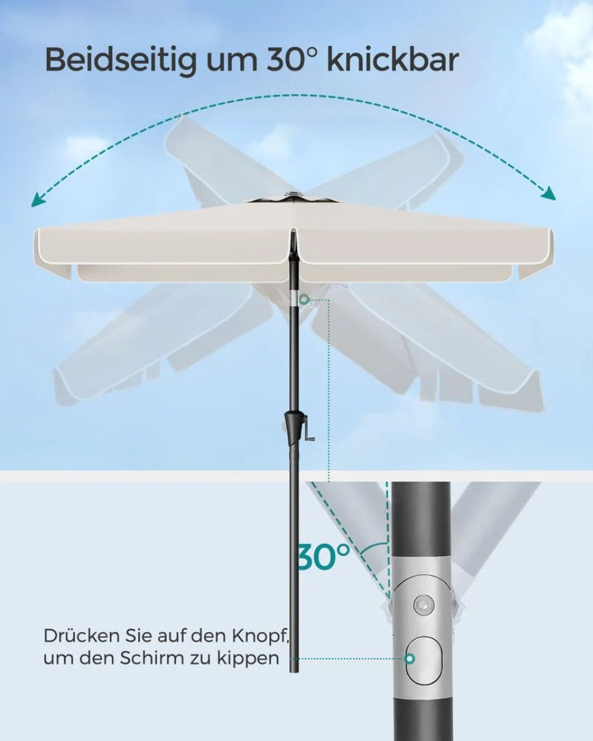 Rektangulær parasol til terrasse med tilt og UV-beskyttelse – produktvisning 9 | Noreva Home