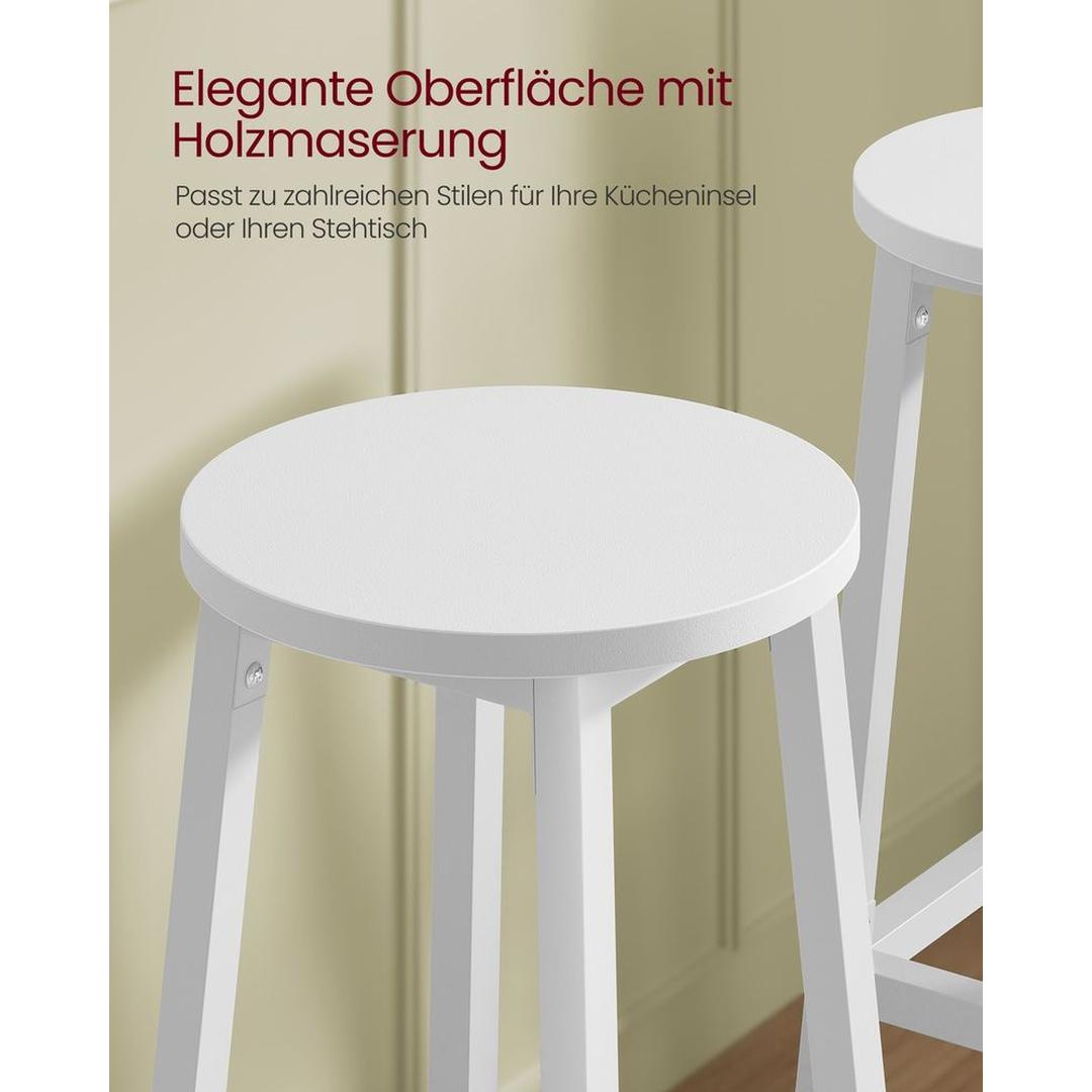 Sæt med 2 barkrukker med fodstøtte og metalstel – komfortable krukker til køkken eller bar – produktvisning 24 | Noreva Home