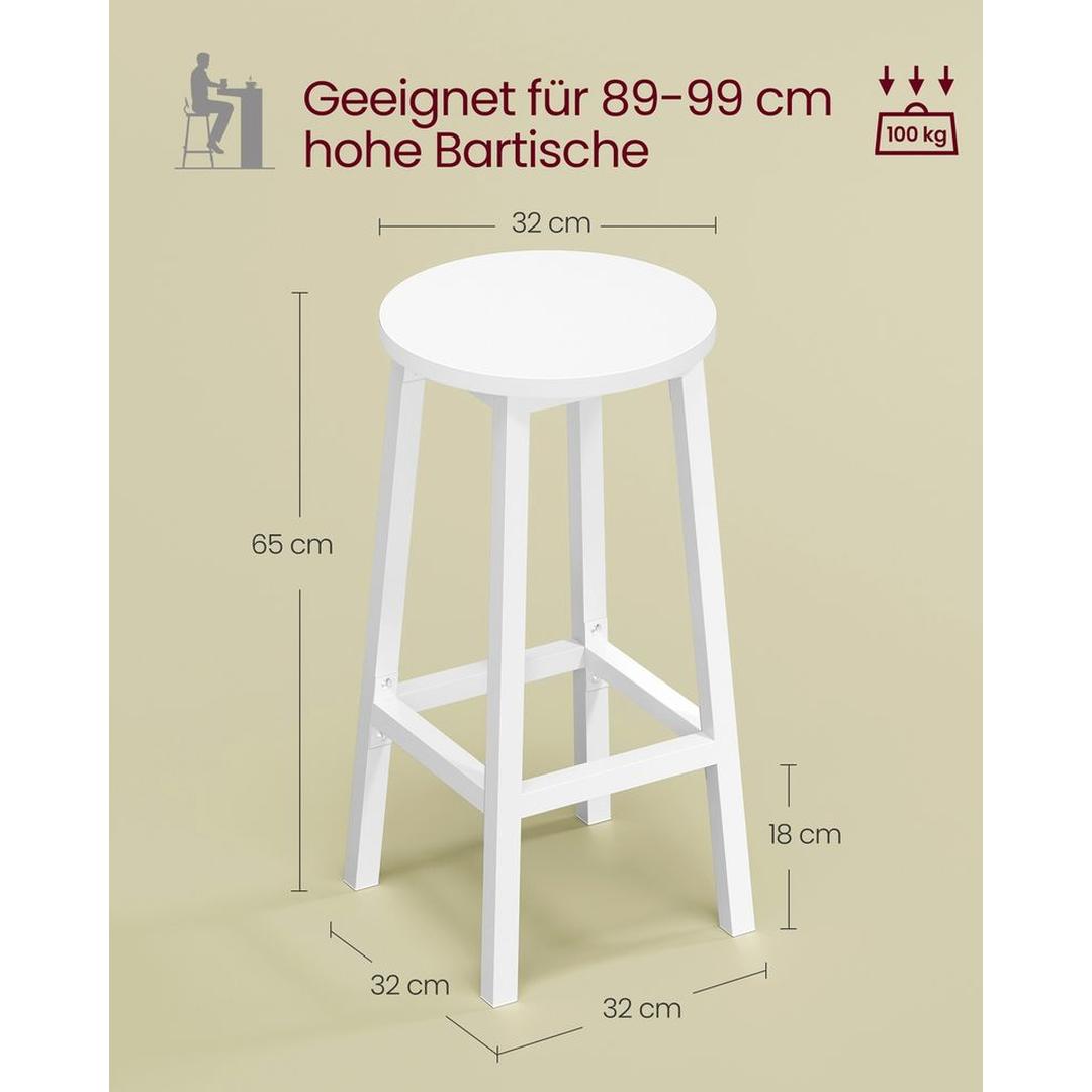 Sæt med 2 barkrukker med fodstøtte og metalstel – komfortable krukker til køkken eller bar – produktvisning 26 | Noreva Home