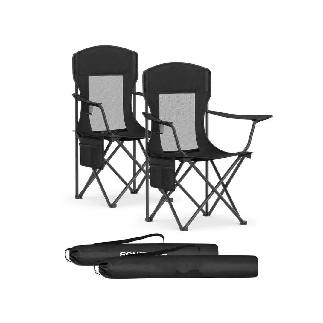 Sæt med 2 sammenklappelige campingstole med kopholder – produktvisning 1 | Noreva Home