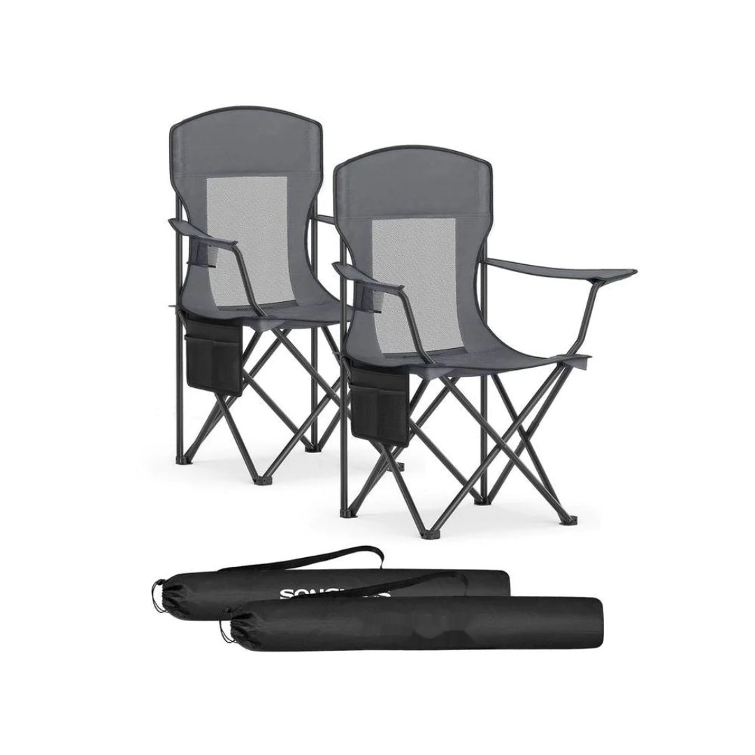 Sæt med 2 sammenklappelige campingstole med kopholder – produktvisning 2 | Noreva Home