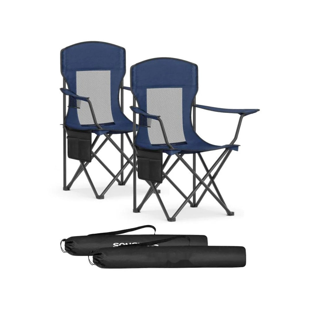Sæt med 2 sammenklappelige campingstole med kopholder – produktvisning 3 | Noreva Home