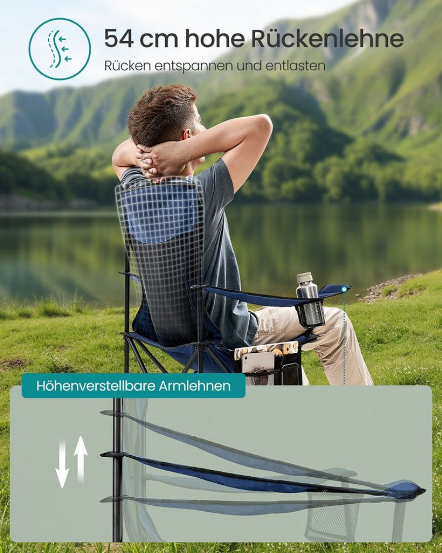 Sæt med 2 sammenklappelige campingstole med kopholder – produktvisning 6 | Noreva Home