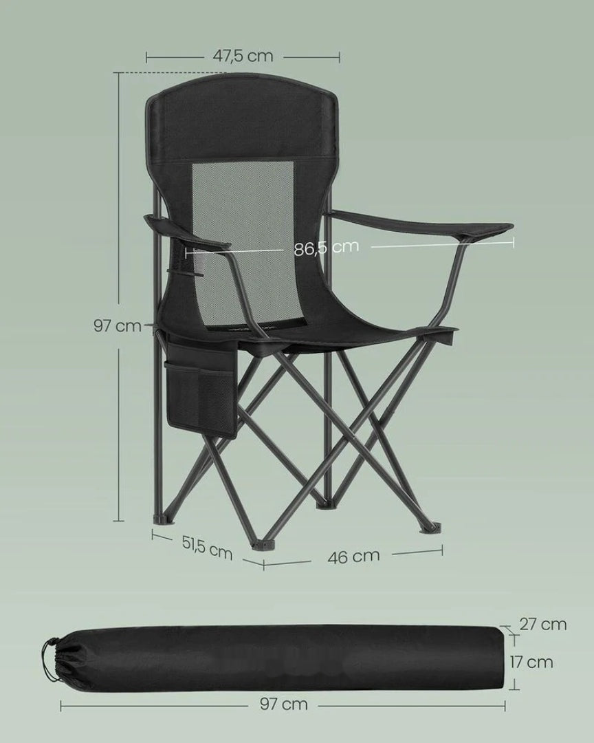 Sæt med 2 sammenklappelige campingstole med kopholder – produktvisning 8 | Noreva Home