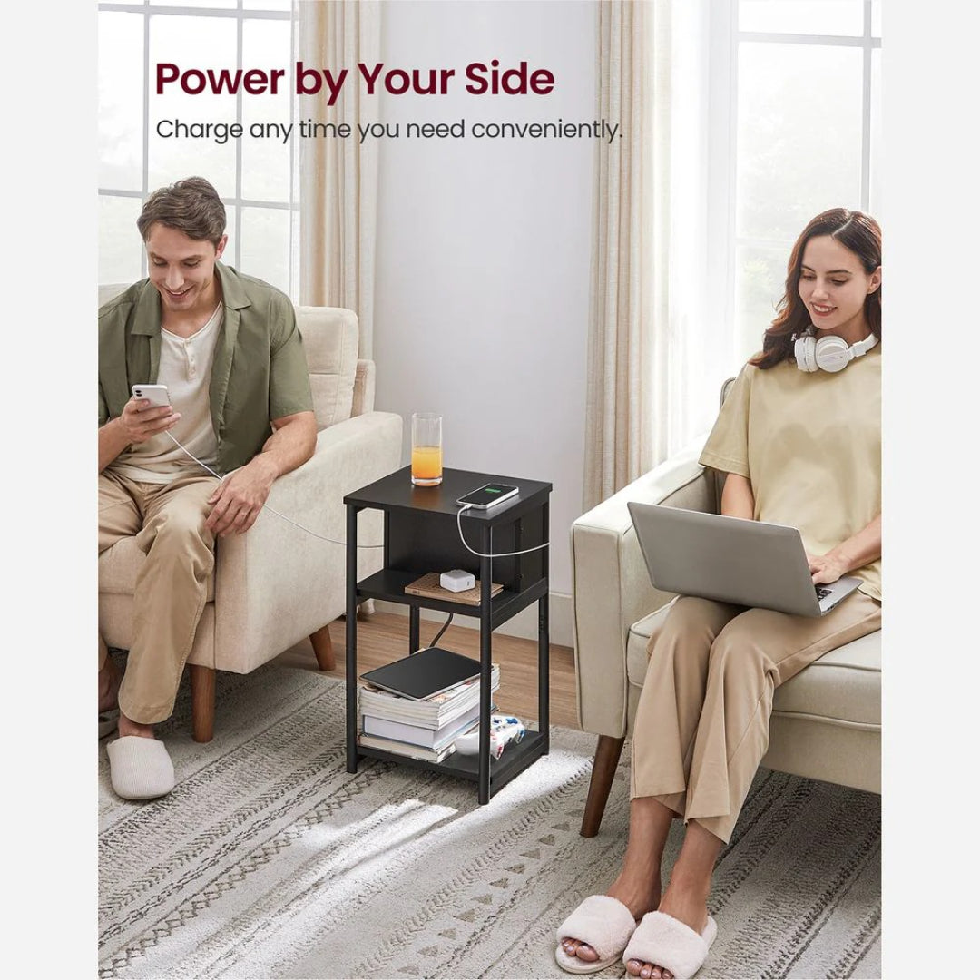 Sidebord i 3 niveauer med USB-porte og stikkontakter, produktvisning 8 | Noreva Home