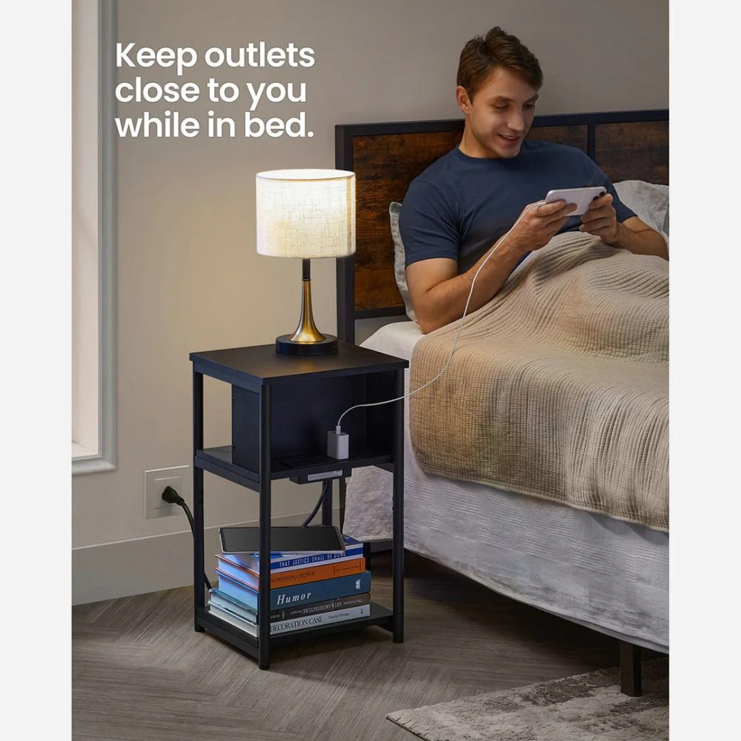 Sidebord i 3 niveauer med USB-porte og stikkontakter, produktvisning 12 | Noreva Home