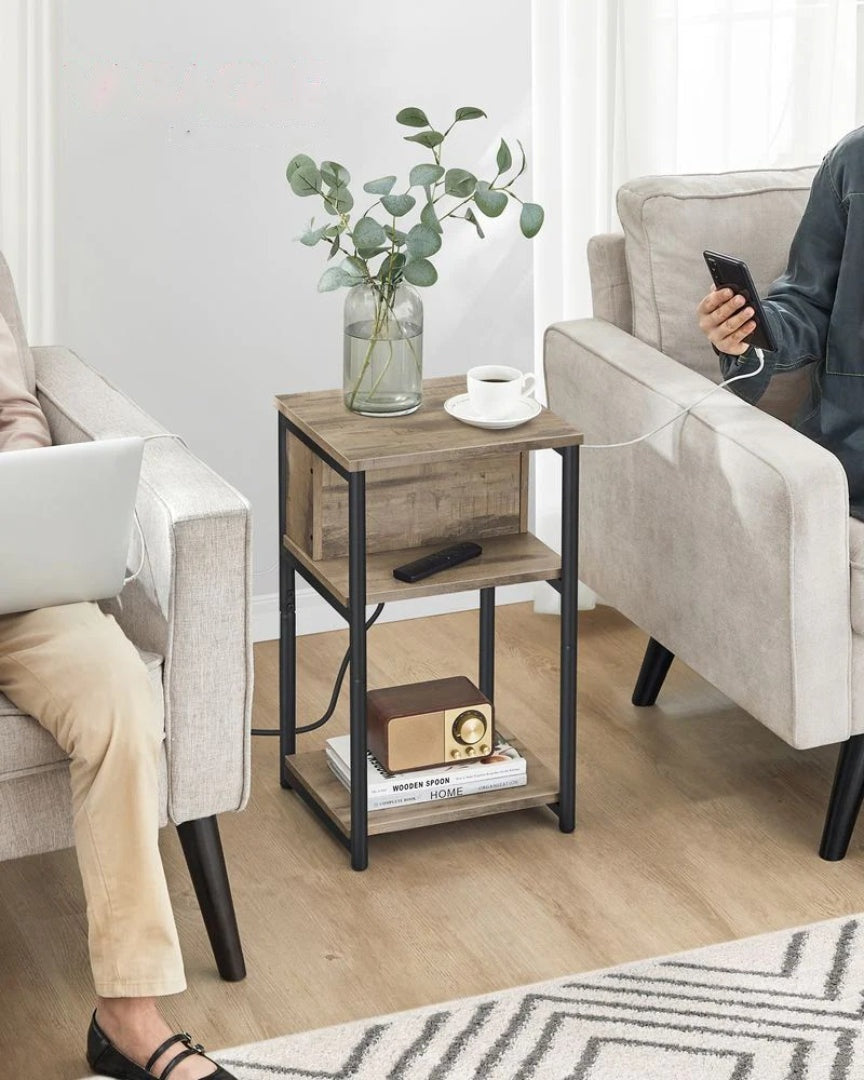 Sidebord i 3 niveauer med USB-porte og stikkontakter, produktvisning 21 | Noreva Home