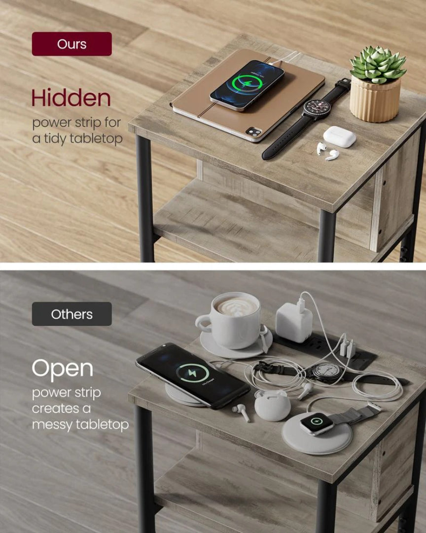 Sidebord i 3 niveauer med USB-porte og stikkontakter, produktvisning 22 | Noreva Home