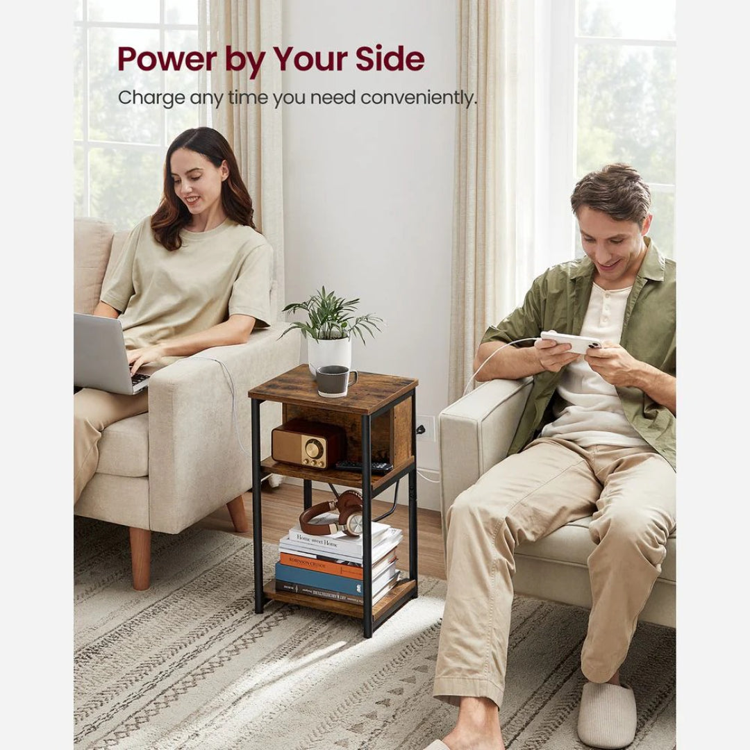 Sidebord i 3 niveauer med USB-porte og stikkontakter, produktvisning 25 | Noreva Home