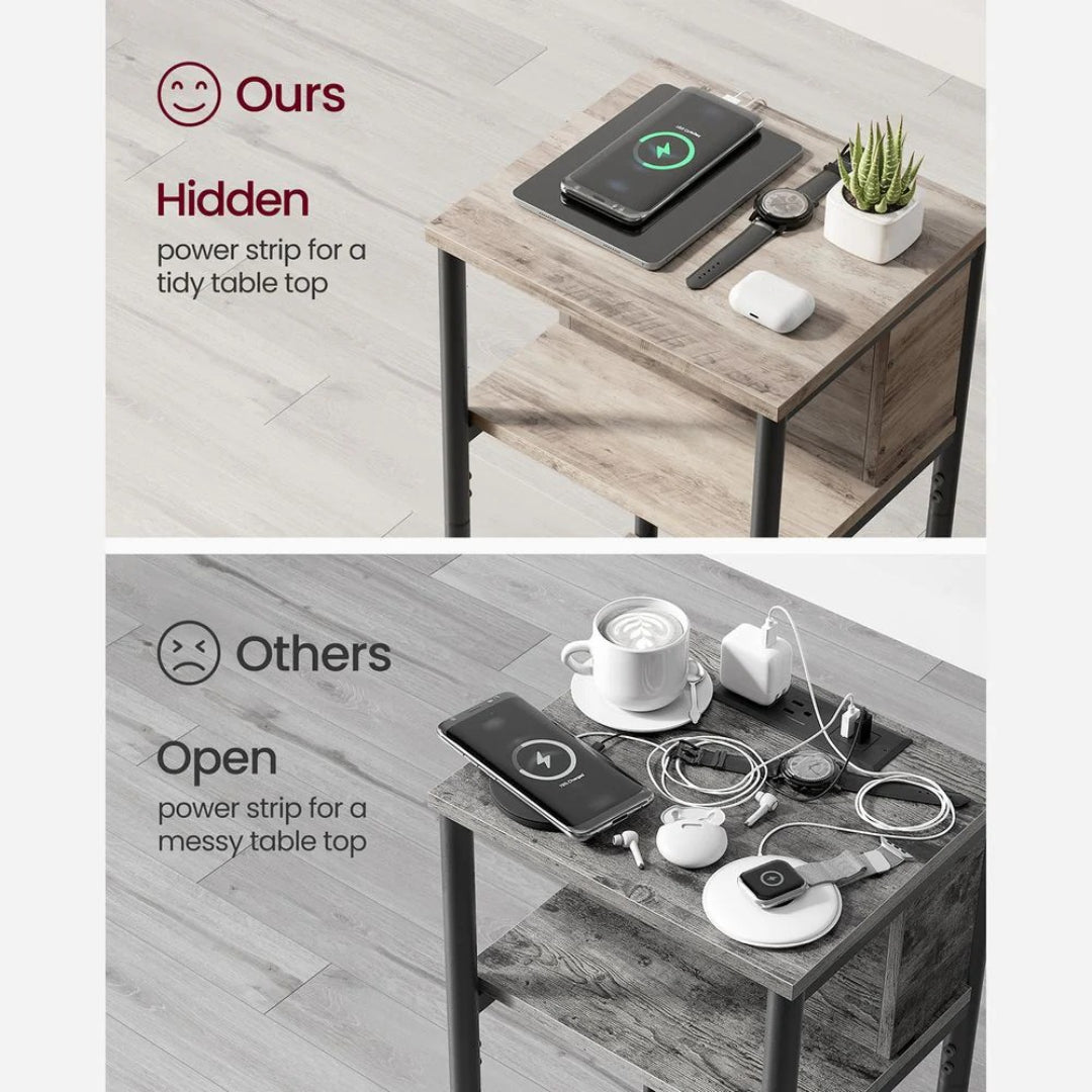 Sidebord i 3 niveauer med USB-porte og stikkontakter, produktvisning 35 | Noreva Home