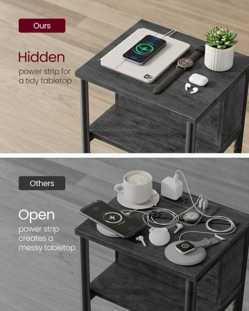 Sidebord i 3 niveauer med USB-porte og stikkontakter, produktvisning 39 | Noreva Home