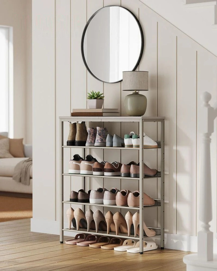Skoreol med 5 niveauer, trådhylder og topplade, produktvisning 5 | Noreva Home