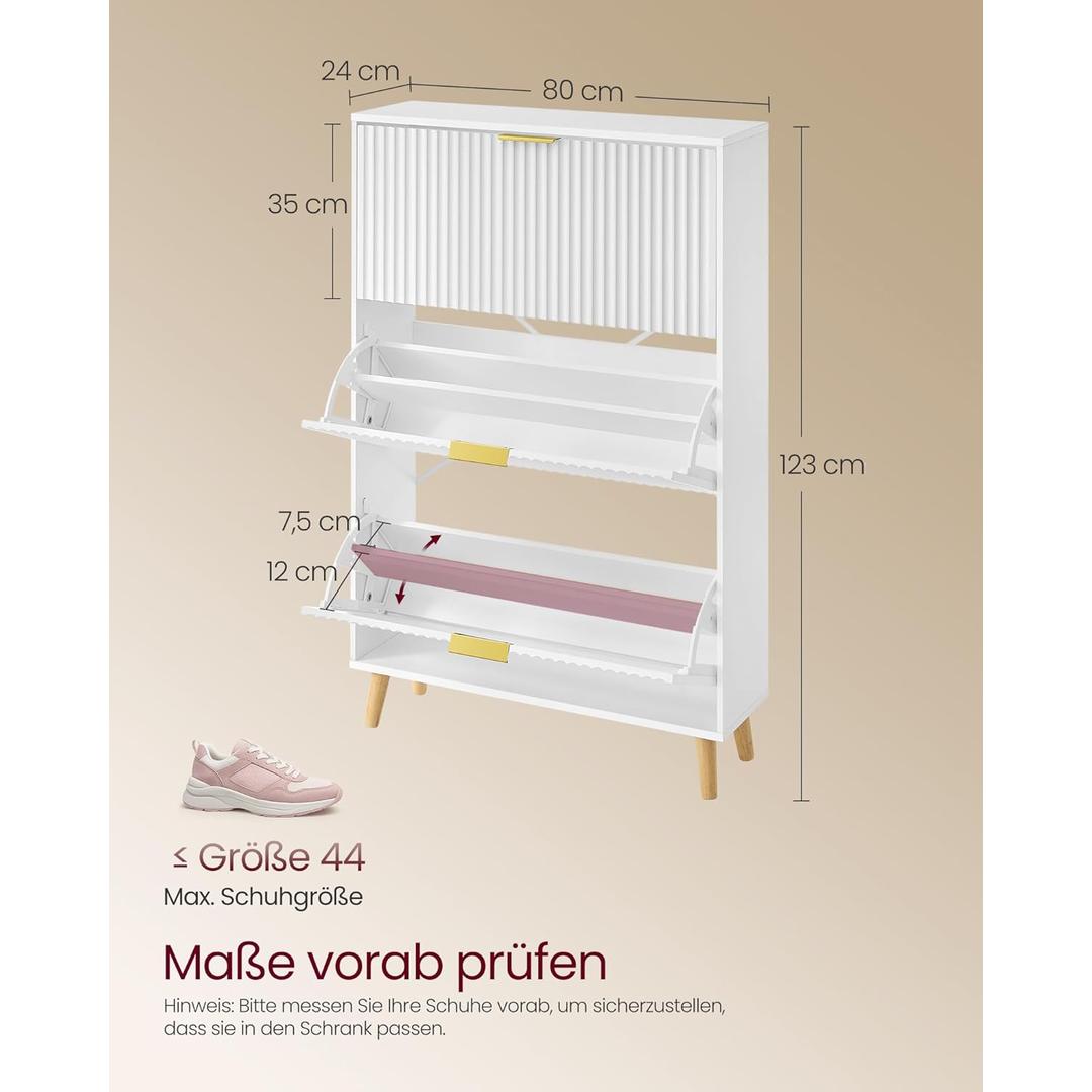 Skoskab med 3 låger – mid-century modern – produktvisning 2 | Noreva Home