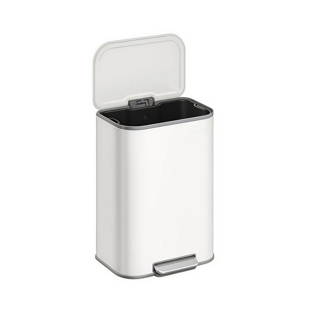 Skraldespand på 13 gallon i rustfrit stål med låg og inderspand, produktvisning 3 | Noreva Home