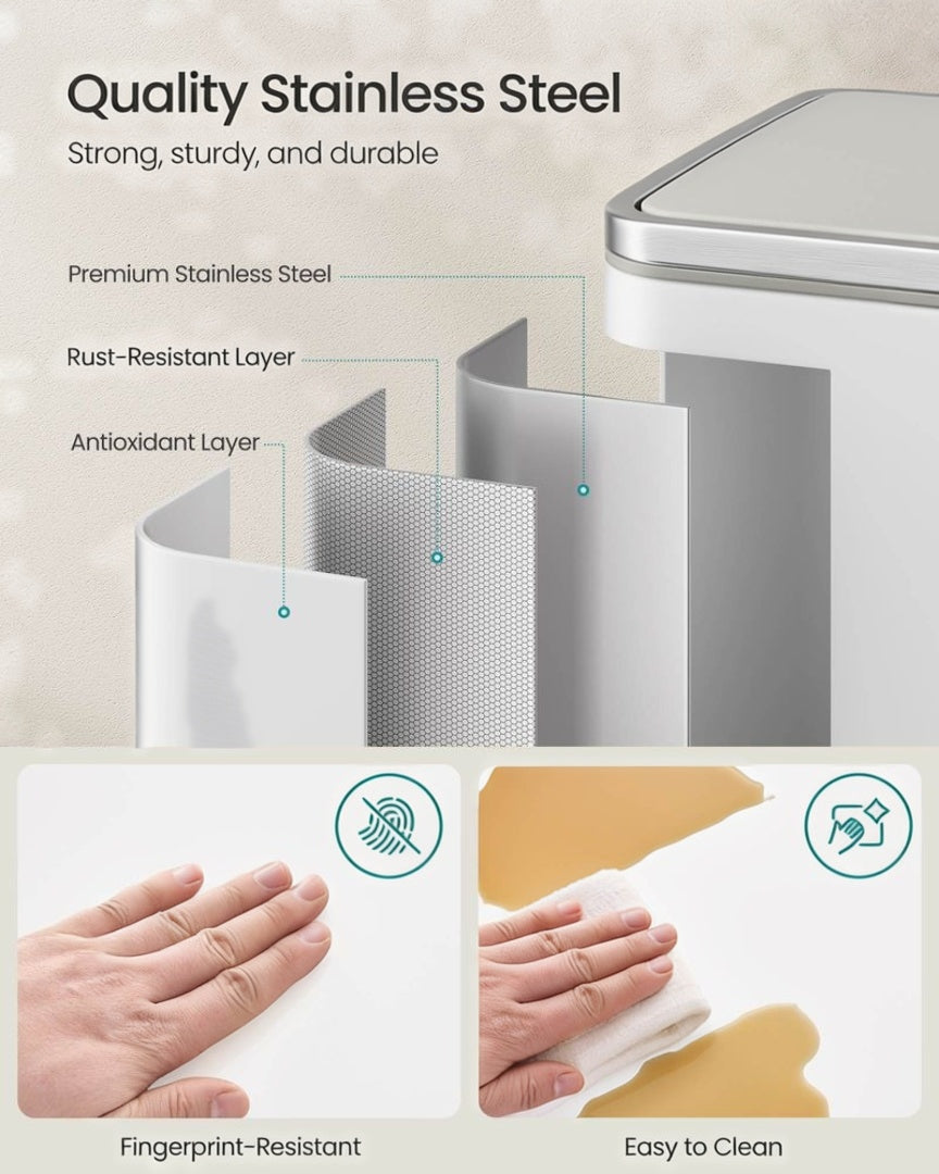 Skraldespand på 13 gallon med pedal, soft close-låg og medfølgende poser, produktvisning 8 | Noreva Home