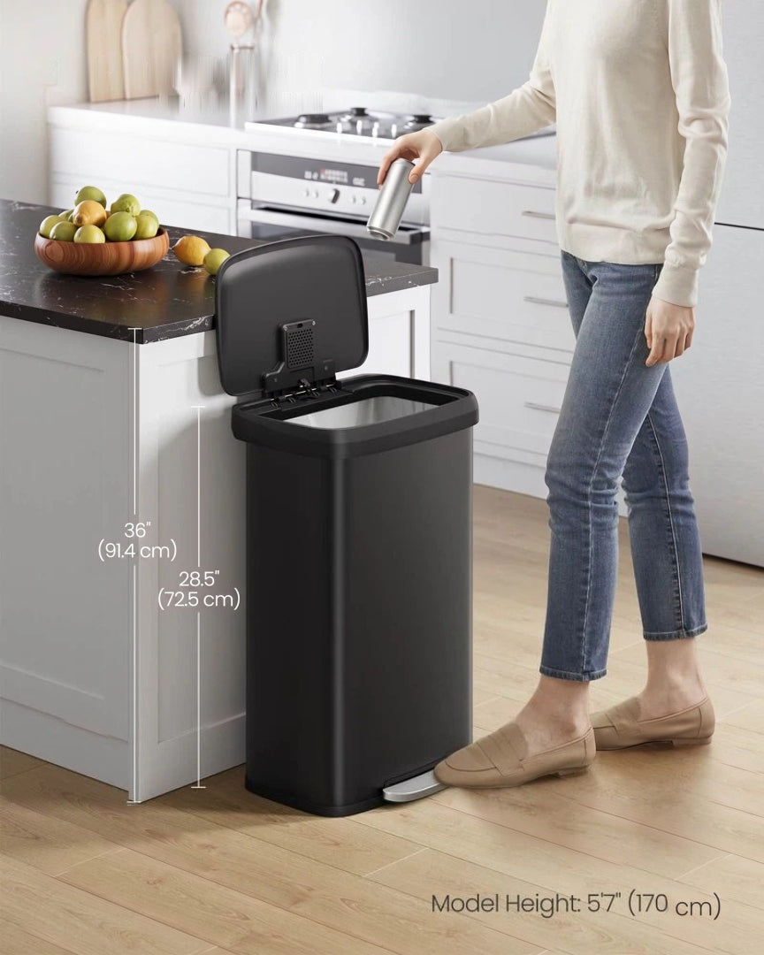 Skraldespand til køkken i rustfrit stål, 21 gallon, med pedal og soft close-låg, produktvisning 9 | Noreva Home