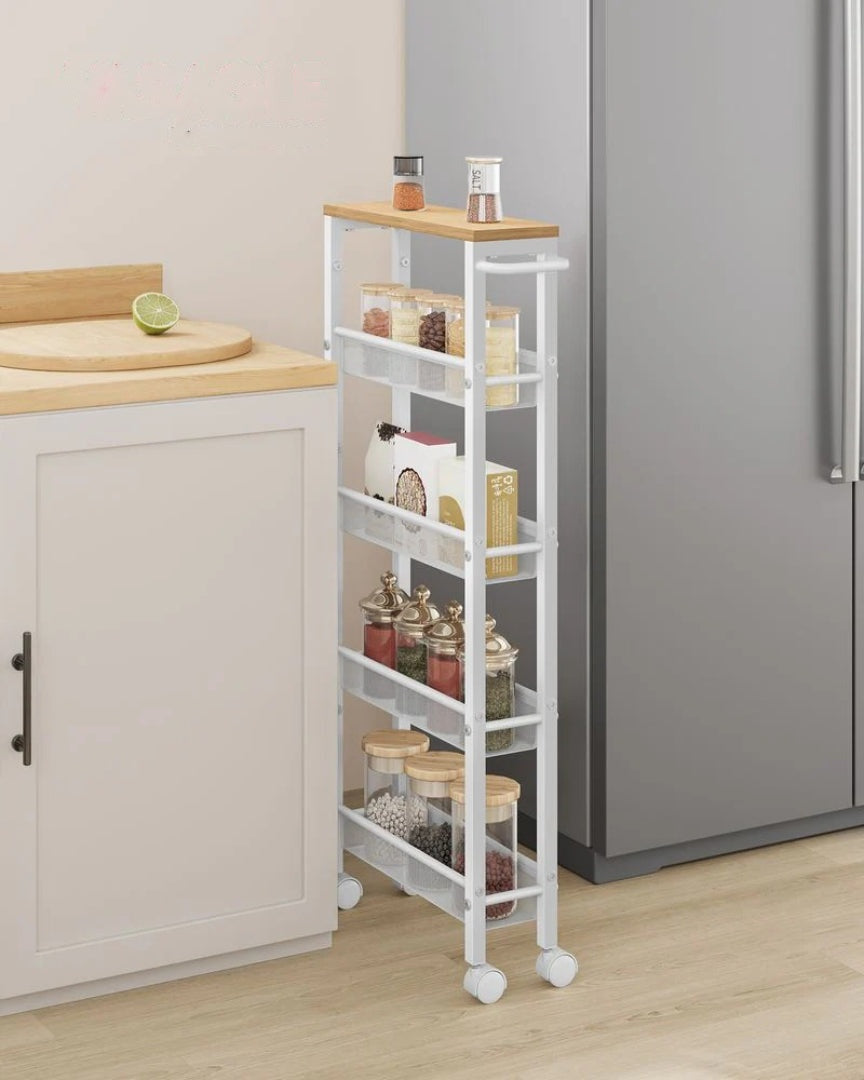 Smal rullevogn med 4 eller 5 niveauer og stålstel, produktvisning 35 | Noreva Home